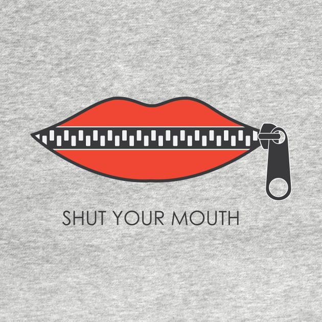 Shut your mouth concept.Red Lips zipped by naum